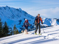 Im Dorf lag der Schnee noch etwas zaghaft, etwas höher dann schöner Pulver. : Nünalpstock, OGH, Schneeschuhtour