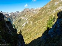 Der Weg ist manchmal abschüssig; in einer steilen Rinne geht es 80 Höhenmeter hinunter. : Passo Sassello, Passo dei Sassi