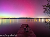 Polarlicht über dem Baldeggersee, diesmal mit Blick gegen Osten. : Polarlicht Hohenrain