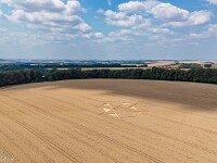Entdeckt am 7. Juli 2026, Tidcombe, Wiltshire, England.  default : Kornkreis