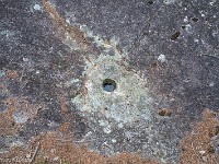 Schalensteine Arsiert: Kreisrunde Löcher, etwa 20 cm tief und 5 cm im Durchmesser. : Engadin