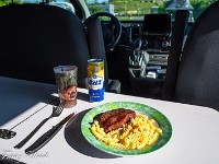 Gleichentags fahre ich weiter nach Haltwhistle am Hadrians Wall. Dieser Wall ist eine römische Grenzbefestigung, die rund 5 m hoch war und 120 km lang. Bevor ich die Abendstimmung mit der Kamera einfange, esse ich zuerst einmal z'Nacht. Es war ein langer Tag mit Wanderung, Autofahrt, Fotografieren - und er ist noch nicht zu Ende. : Scafell Pike, Wast Water