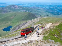 Zahnradbahn auf dem Snowdon, 1085 m. : Snowdon