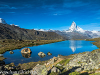 Auch bei Sonnenschein ist es am Stellisee wunderschön. : Matterhorn, Zermatt