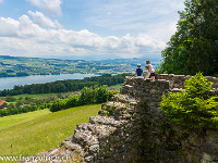 Burgruine Oberrinach bei Römerswil mit Blick auf den Baldeggersee. : Burg, Burgruine, Oberrinach, Seetal